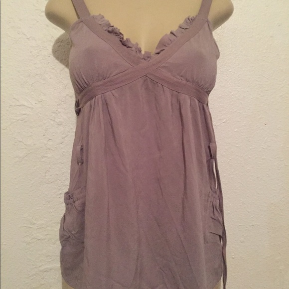 Akualani taupe wrap top* blouse* medium - Picture 8 of 8